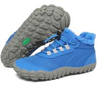 SAGUARO Chaussures Minimalistes Hiver Garçon Fille Bottes de Neige Légère Antidérapantes Bottines Hiver Enfant Barefoot Boots avec Doublure Chaude, Will Ⅰ, Bleu Lapis, 28 EU