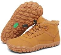 SAGUARO Chaussures Minimalistes Hiver Garçon Fille Bottes de Neige Légère Antidérapantes Bottines Hiver Enfant Barefoot Boots avec Doublure Chaude, Will Ⅰ, Marron, 35 EU
