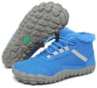 SAGUARO Chaussures Minimalistes Hiver Garçon Fille Bottes de Neige Légère Antidérapantes Bottines Hiver Enfant Barefoot Boots avec Doublure Chaude, Will Ⅰ, Bleu Cobalt, 34 EU