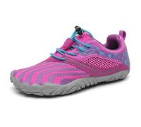 SAGUARO Enfant Barefoot Shoes Garçon Fille Chaussures Enfant Minimalistes Antidérapantes Chaussures de Sport Pieds Nus pour Trail Running Rose,GR.34