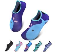 SAGUARO Enfant Chaussures Aquatiques Fille Garçon Chaussons de Plongée Chaussettes d'eau pour Nautiques Piscine et Plage Natation Surf Mer Rivière Voile, Bleu Azur, 30/31 EU
