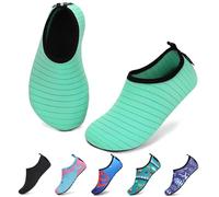 SAGUARO Enfant Chaussures Aquatiques Fille Garçon Chaussons de Plongée Chaussettes d'eau pour Sports Nautiques Piscine et Plage Natation Surf Voile Mer Rivière, Vert Menthe, 30/31 EU