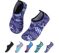 SAGUARO Enfant Chaussures Aquatiques Fille Garçon Chaussons de Plongée Chaussettes d'eau pour Sports Nautiques Piscine et Plage Natation Surf Voile Mer Rivière, Bleu Marine, 26/27 EU