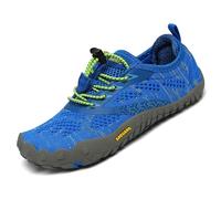 SAGUARO Enfants Chaussures de Trail Chaussures Minimalistes pour Garçons et Filles Respirant Antidérapant Barefoot Chaussures de Sport Running Extérieur Bleu 27 EU