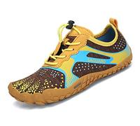 SAGUARO Enfants Chaussures Minimalistes Antidérapantes Respirantes pour Garçons et Filles Chaussures de Trail Running Jaune GR.34