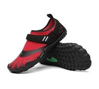 SAGUARO Femme Barefoot Homme Chaussure Minimaliste Légère Chaussure de Randonnée Outdoor & Indoor Fitness Barefoot Shoes avec Large Boîte à Orteils Rouge,GR.38