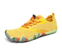 SAGUARO Femme Barefoot Homme Chaussure Minimaliste Légère Chaussure de Randonnée Outdoor & Indoor Fitness Barefoot Shoes avec Large Boîte à Orteils Jaune,GR.37