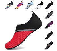 SAGUARO Femme Chaussures d'eau Homme Chaussures de Plage Unisexe Chaussures Aquatiques Respirant Séchage Rapide Chaussures de Natation Rouge 36/37 EU