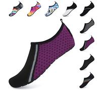 SAGUARO Femme Chaussures d'eau Homme Chaussures de Plage Unisexe Chaussures Aquatiques Respirant Séchage Rapide Chaussures de Natation Pourpre 38/39 EU