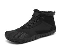 SAGUARO Femme Hiver Barefoot Bottes de Neige Fourrées Bottine Hiver Imperméable Chaussure Chaudes Minimaliste pour Usage Quotidien en Ville, Randonnée, Apres Ski Noir, Gr.39