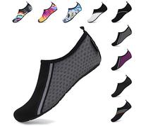 SAGUARO Homme Chaussures de Plage Femme Chaussures d'eau Unisexe Chaussures Aquatiques Séchage Rapide Respirant pour Extérieur Sport Grisclair 44/45 EU