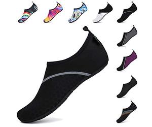 SAGUARO Homme Chaussures de Plage Femme Chaussures d'eau Unisexe Chaussures Aquatiques Séchage Rapide Respirant pour Extérieur Sport Noirprofond 46/47 EU