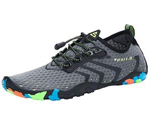 SAGUARO Homme Femme Chaussures pour Piscine et Plage Chaussons de Plongée d'eau Chaussettes Aquatiques pour Sports Nautiques Natation Surf Voile Mer Rivière, Gris, 37 EU