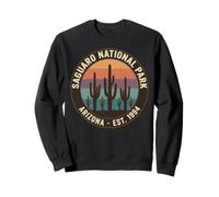 Saguaro National Park Arizona Badge rétro Sunset Cactus Badge Sweatshirt