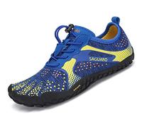 SAGUARO Respirantes pour Garçons et Filles Chaussures de Trail Running Enfants Chaussures Minimalistes Antidérapantes Bleu GR.32