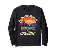 Saguaro Sunset Cruisin Chemise rétro Desert Road Arizona Manche Longue