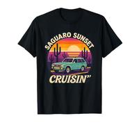 Saguaro Sunset Cruisin Chemise rétro Desert Road Arizona T-Shirt