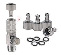 Sagud Adaptateur d'aérographe Raccord rapide pour aérographe avec 4 prises supplémentaires et 5 joints toriques - 1/8" mâle - 1/8" femelle (réglable)…