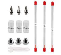SAGUD Embout de buse pour aérographe 0,2 mm, 0,3 mm, 0,5 mm - Pièces de rechange avec clé pour pistolet pulvérisateur à aérographe