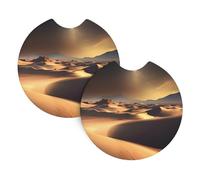 Sahara Desert Car Coasters Lot de 2 dessous de verre universels pour voiture, accessoires de voiture, 6,9 cm environ.
