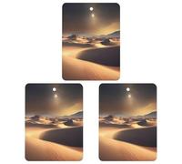 Sahara Desert Lot de 3 désodorisants carrés à suspendre pour voiture, maison, bureau, style blanc