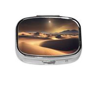 Sahara Desert Pilulier de voyage à 2 compartiments Mini pilulier portable Boîte de rangement pour médicaments vitaminés