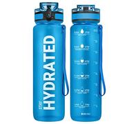 Sahara Sailor Bouteille d'eau, Gourde Sport 1L/32oz avec Marqueur de Temps de Motivation, sans BPA, Étanche & Réutilisable, pour Sport, Camping (1 Bouteille)