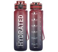 Sahara Sailor Bouteille d'eau, Gourde Sport 1L/32oz avec Marqueur de Temps de Motivation, sans BPA, Étanche & Réutilisable, pour Sport, Camping (1 Bouteille)