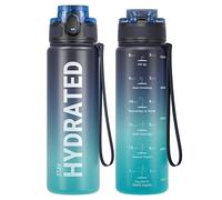 Sahara Sailor Bouteille d'eau, Gourde Sport 500ML avec Marqueur de Temps de Motivation, sans BPA, Étanche & Réutilisable, pour Sport, Camping (1 Bouteille)