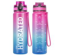 Sahara Sailor Bouteille d'eau, Gourde Sport 500ML avec Marqueur de Temps de Motivation, sans BPA, Étanche & Réutilisable, pour Sport, Camping (1 Bouteille)