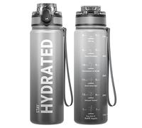 Sahara Sailor Bouteille d'eau, Gourde Sport 500ML avec Marqueur de Temps de Motivation, sans BPA, Étanche & Réutilisable, pour Sport, Camping (1 Bouteille)