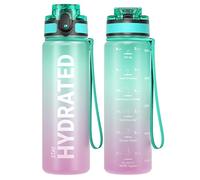 Sahara Sailor Bouteille d'eau, Gourde Sport 500ML avec Marqueur de Temps de Motivation, sans BPA, Étanche & Réutilisable, pour Sport, Camping (1 Bouteille)