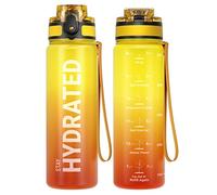 Sahara Sailor Bouteille d'eau, Gourde Sport 500ML avec Marqueur de Temps de Motivation, sans BPA, Étanche & Réutilisable, pour Sport, Camping (1 Bouteille)