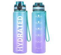 Sahara Sailor Bouteille d'eau, Gourde Sport 750ML avec Marqueur de Temps de Motivation, sans BPA, Étanche & Réutilisable, pour Sport, Camping (1 Bouteille)