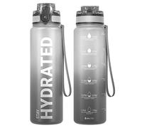 Sahara Sailor Bouteille d'eau, Gourde Sport 750ML avec Marqueur de Temps de Motivation, sans BPA, Étanche & Réutilisable, pour Sport, Camping (1 Bouteille)