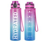 Sahara Sailor Bouteille d'eau, Gourde Sport 750ML avec Marqueur de Temps de Motivation, sans BPA, Étanche & Réutilisable, pour Sport, Camping (1 Bouteille)