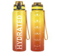 Sahara Sailor Bouteille d'eau, Gourde Sport 750ML avec Marqueur de Temps de Motivation, sans BPA, Étanche & Réutilisable, pour Sport, Camping (1 Bouteille)