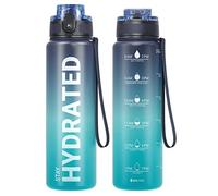 Sahara Sailor Bouteille d'eau, Gourde Sport 750ML avec Marqueur de Temps de Motivation, sans BPA, Étanche & Réutilisable, pour Sport, Camping (1 Bouteille)