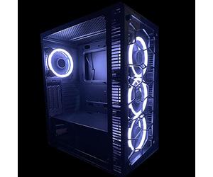 SaharaGaming P44 Étui à Lunettes de Jeu en Verre trempé sans Ventilateur ni hub (4 Anneaux de Pirate, moyeu Universel) Noir