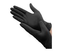 Saharuse Gants Jetables Sans Latex, 10 À 100 Pièces, En Nitrile Noir, PVC, for Travaux Ménagers, Nettoyage, Industrie Automobile, Jardinage(XL-24x12cm,20PCS (10 pairs))