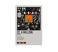 SAHDU I REWNRN 22, A Million - Bon Iver Affiches esthétiques - Décoration murale vintage sur toile pour salon, chambre à coucher - 40 x 60 cm - Style sans cadre