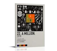 SAHDU I REWNRN 22, A Million - Bon Iver Affiches murales esthétiques - Décoration murale vintage sur toile pour salon, chambre à coucher, 20 x 30 cm - Style cadre