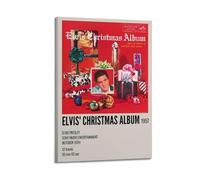 SAHDU I REWNRN Elvis Presley Poster d'album de Noël d'Elvis - Décoration murale - Toile vintage pour salon, chambre à coucher - 60 x 90 cm - Style cadre