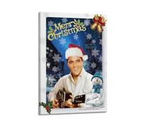 SAHDU I REWNRN Elvis Presley Poster d'album de Noël d'Elvis - Décoration murale - Toile vintage pour salon, chambre à coucher - 60 x 90 cm - Style cadre