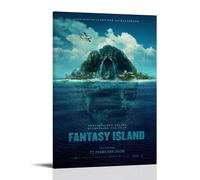 SAHDU I REWNRN Posters de l'île fantastique - Impression sur toile vintage pour salon, chambre à coucher - 50 x 75 cm - Style cadre