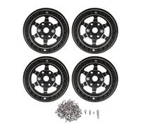 Sahgsa 4pcs 1/10 Roues RC Beadlock (1,9 Pouces) - Pièces de Remplacement en Laiton par électrophorèse Noire pour Le Robot de Télécommande/Voiture Hors Route