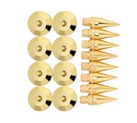 Sahgsa 8 paires de pointes de haut-parleur en cuivre de 6 x 36 mm, support d'isolation, coussinets de base, pieds, tapis
