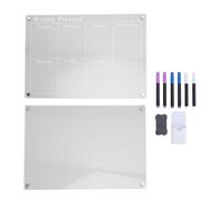 Sahgsa Calendrier de réfrigérateur en acrylique transparent avec 6 marqueurs - Planning hebdomadaire et tableau de planification vide pour l'organisation quotidienne et la gestion de la vie