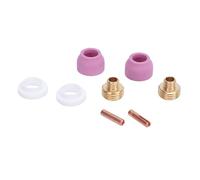 Sahgsa Chalumeau de soudage à connecteur de 2,4 mm, kit d'accessoires de coupe en laiton pour couvercle avant PTFE, consommables fiables et 8 pièces, pince d'électrode de torche de soudage
