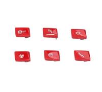 Sahgsa Couvercle de Bouton de Panneau de Commutateur de Changement de Vitesse, Garniture de Console Centrale de Remplacement Robuste pour M3 F80 M4 F82 6 Pièces (Rouge)